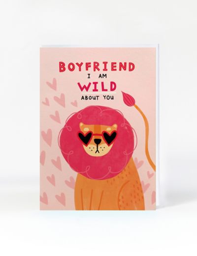 Boyfriend Wild Lion Valentine's Card